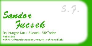 sandor fucsek business card